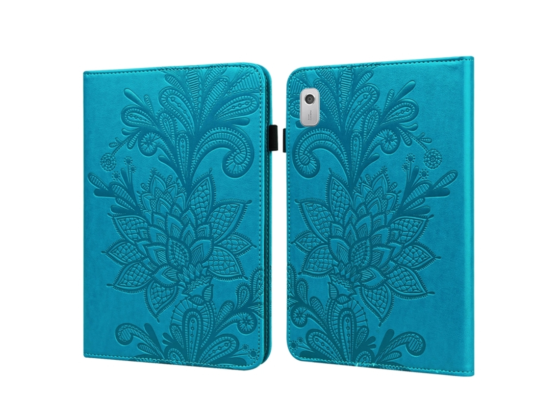 Capa De Couro Halinuia Com Relevo Floral Para Lenovo Tab M8 4ª Geração