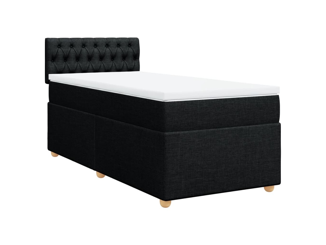Cama com Molas/colchão 80x200 Cm Tecido Preto MAISON EXCLUSIVE