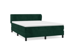 Cama com Molas/colchão 140x200 Cm Veludo Verde escuro MAISON EXCLUSIVE