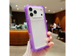 Capa Transparente Fosca Híbrida 3 Em 1 Para Iphone 17 Pro Max.