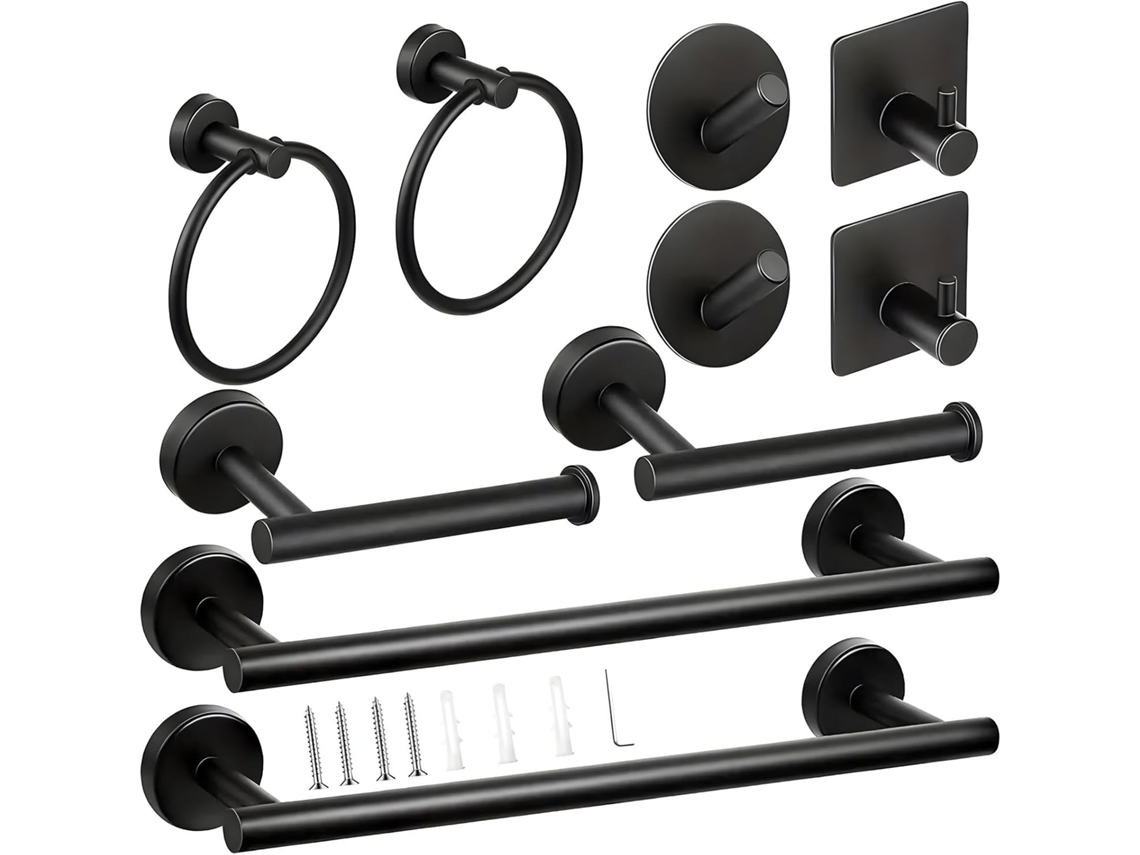 Conjunto De Acessórios Banheiro Em Aço Inoxidável, Incluindo Suporte Para Toalhas, Barra Para Toalhas, Gancho Para