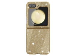 Capa Para Samsung Galaxy Z Flip 5 Ushion Acrílico Rígida Dourado