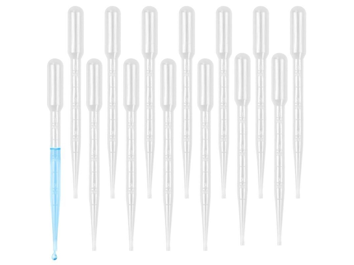 2026 100 Pipetas Desecháveis de 3ml, Pipetas Plásticas para Transferência e Medição com Escalas Claras
