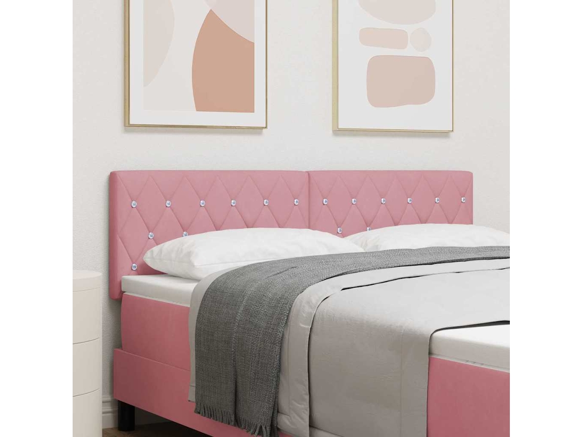 Vidaxl Cabeceira Rosa 144 Cm Veludo