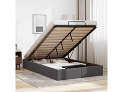 Vidaxl Estrutura De Cama Otomana Sem Colchão 120x190 Cm Cinzenta