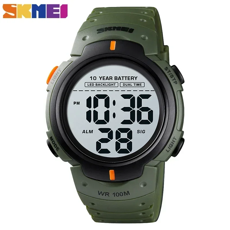 Relógio de Pulso Digital Masculino Resistente À Água Até 100 Metros com Alarme, Relógio Esportivo para Fitness MDUG (verde)