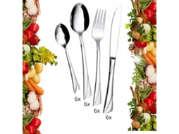 24 Peças De Utensílios De Cozinha Em Aço Inoxidável 6 Pessoas Prateado Anti-riscos Lápis Lápis