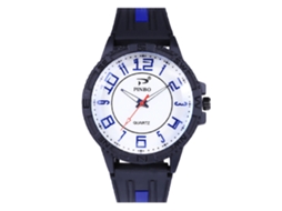 Relógio esportivo masculino de silicone com movimento de quartzo para um estilo moderno ao ar livre, azul.