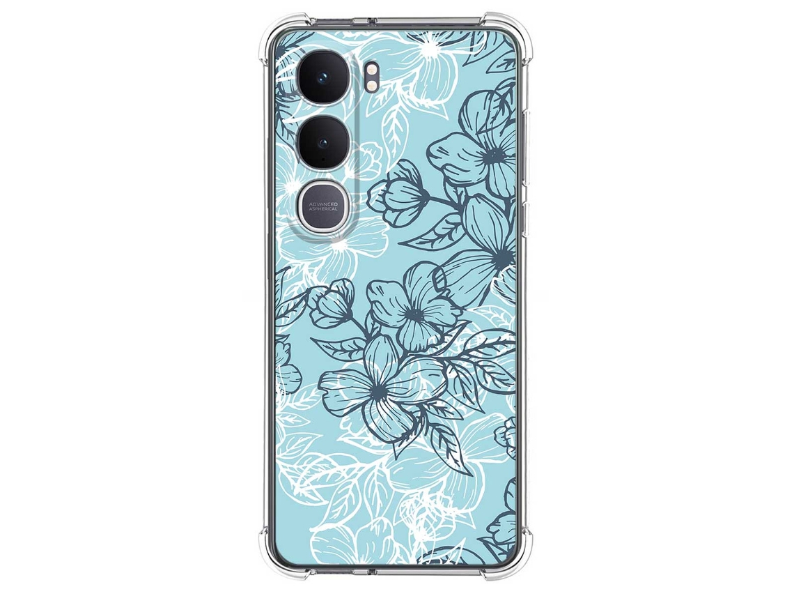 Capa Tumundosmartphone De Silicone Resistente A Impactos Para Vivo Y31 5g / Y21d Com Estampa Floral 3 Desenhos