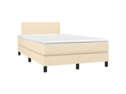 Cama Boxspring com Colchão 120x190 cm Tecido Cor Creme MAISON EXCLUSIVE