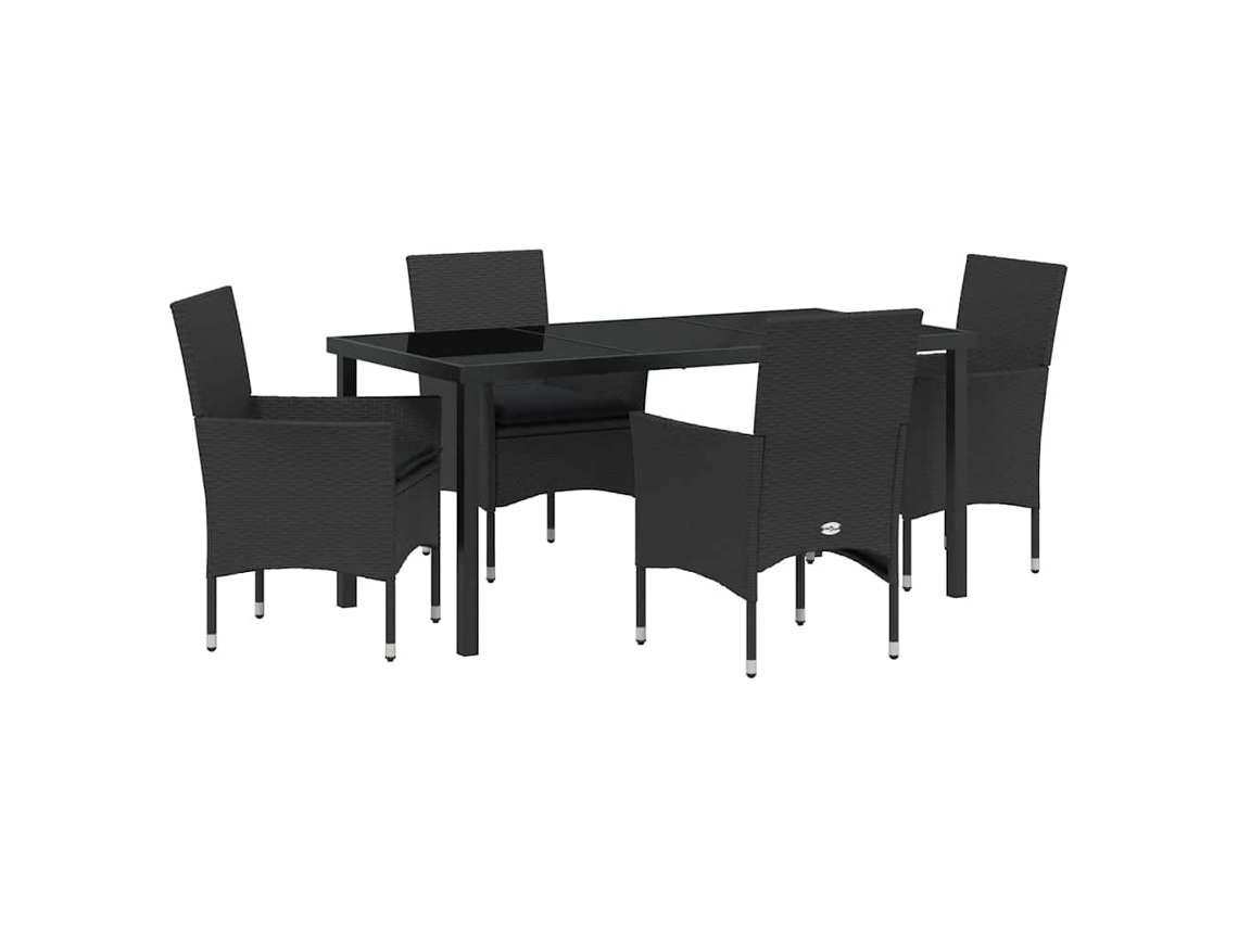 Maison Exclusive - Conjunto De Jantar Para Jardim Com Almofada 5 Pcs Preto Vime Pe