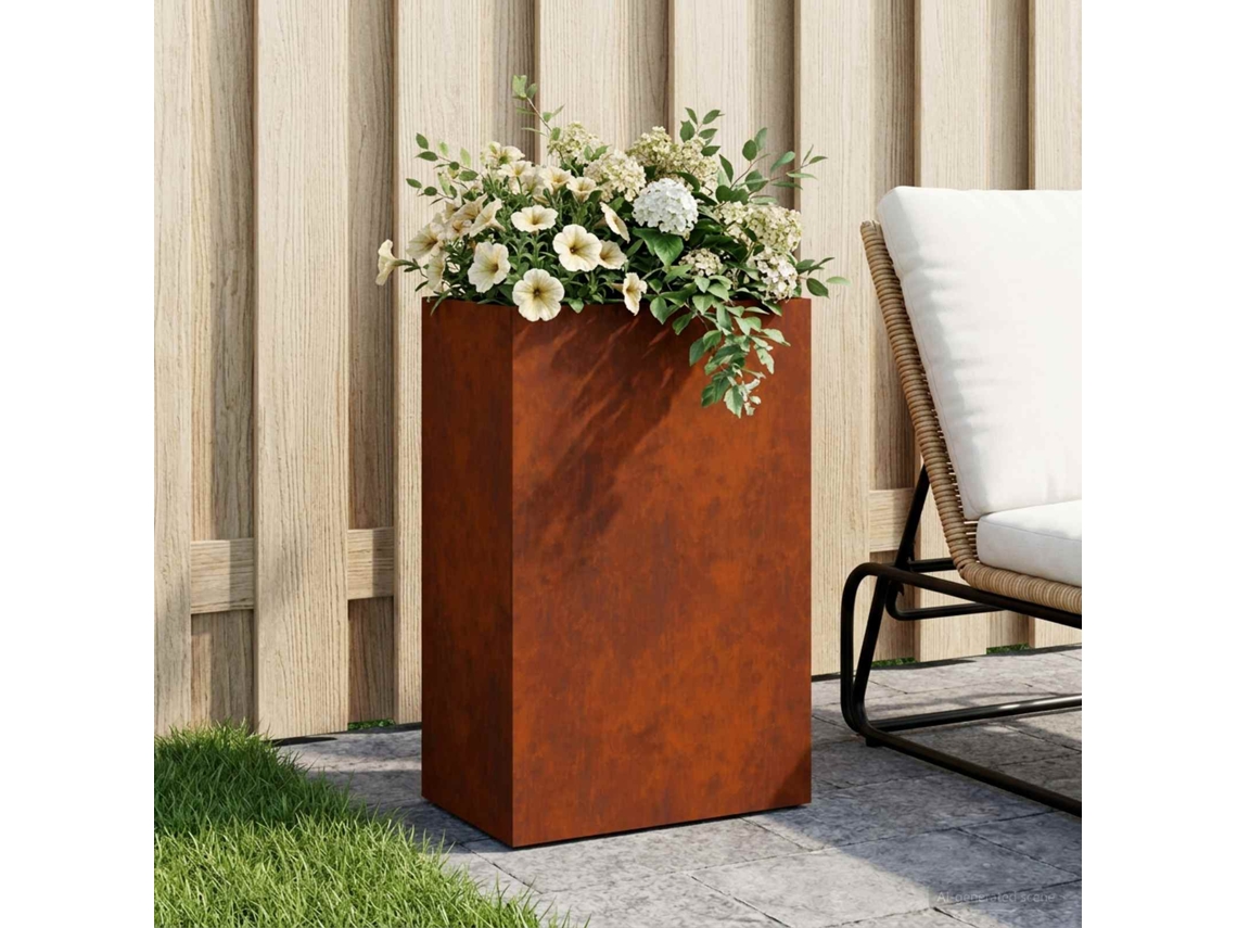 Vidaxl Vaso De Jardim Ferro Enferrujado 50 X 30 X 75 Cm Aço Corten