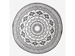Homescapes Black And White Motif Design Circular Reversible Outdoor Rug
