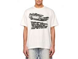 Rockinstone Back To The Future Movie Dmc Ink Solid Natural Adult T-shirt Size:s