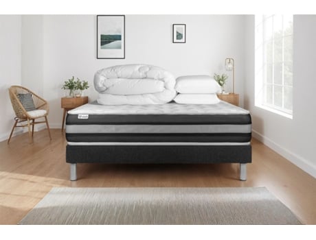 Estrado Completo Ripas Vitalspring Vitalit Espuma Com Memória Preto (140x200)