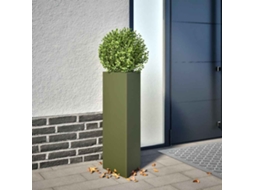 Vidaxl Vaso/floreira Jardim Triangular 30x26x75 Cm Aço Verde-azeitona