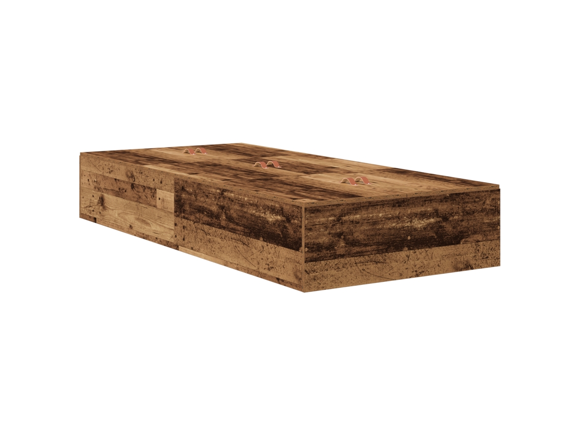 Conjunto 1 Estrado De Cama Com Arrumação Vidaxl Castanho Madeira De Pinho Maciça (100 X 200 Cm)