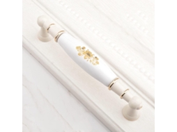 Porta 703.160 European Gold Flower, Puxador Moderno Em Cerâmica, Armário Simples.