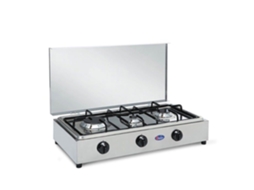 Fogão A Gás - Cf Parker - 300accgp - 3 Queimadores (0,65/1,5/2,5 Kw) - Aço Inoxidável - Feito Na Itália