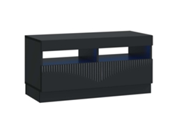 Vidaxl Gabinete De Tv Led Preto Derivados De Madeira