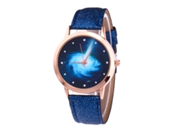 Relógio de Pulso Casal Azul Escuro com Movimento de Quartzo e Pulseira de Couro
