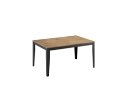 Mesa Extensível Grande, Tampo Em Melamina Cor Carvalho, Base Em Metal Preto, Dimensões 156/316x90x76 Cm - Mesa De Jantar Moderna