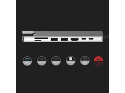 Aetheria dock Usb C Hub 8 em 1 com 4k Hd, Rj45, Usb 2.0 e Carregamento Pd 100w para Pc Notebook Tv