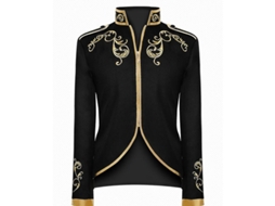 2026 chaqueta Medieval Victoriana com Bordado, Cremalheira e Gola Alta para Cosplay Pirata Gótico Steampunk
