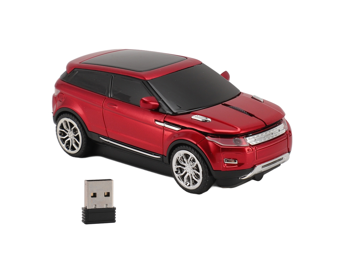Rato Sem Fio Para Jogos Em Forma De Carro 2.4ghz 1600 Dpi Usb Vermelho Para Laptop