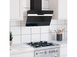 Vidaxl Exaustor De Parede 60 Cm Aço E Vidro Temperado Preto
