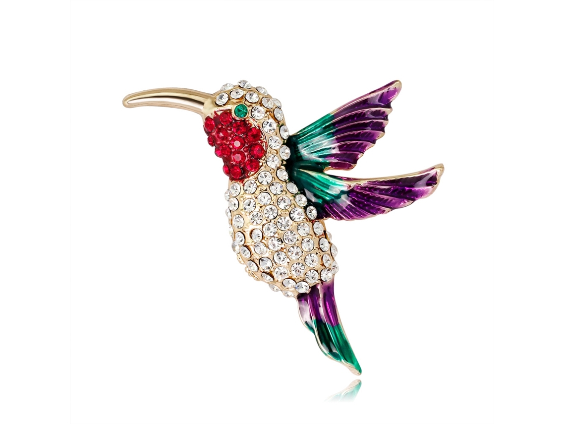 Broche De Aço Antigo Com Aves Brilhantes Acessório De Jóias