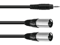 Cabo Adaptador OMNITRONIC 3.5 Jack/2xXLR(M) 3m bk