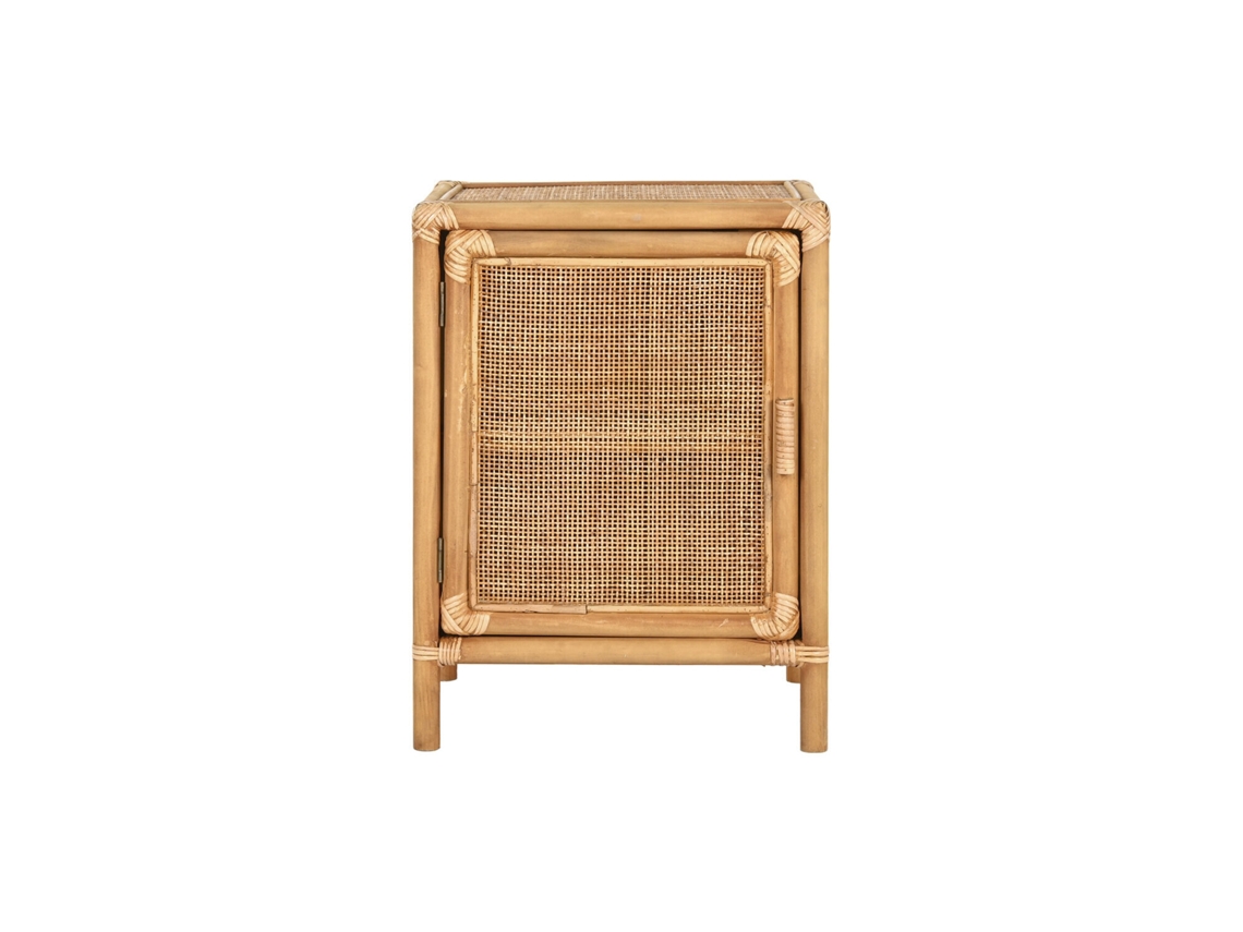 Mesa lateral em rattan de abeto com porta, 46x35x60cm ALEXANDRA HOUSE LIVING