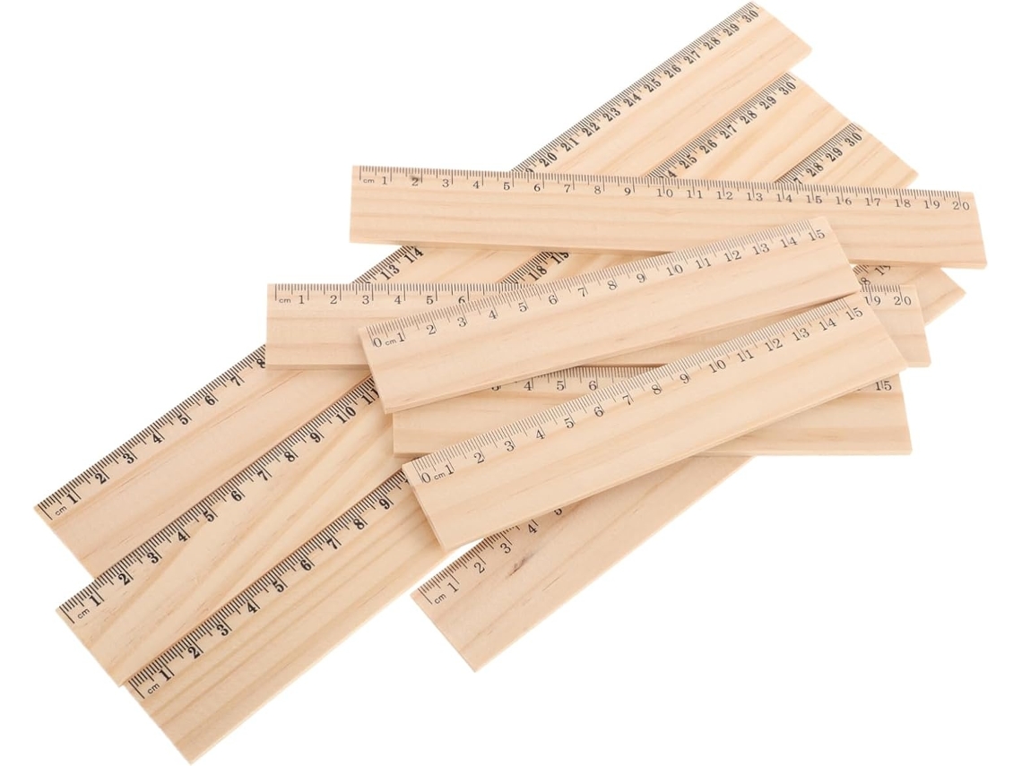 Lurelia Régua De Madeira 9 Peças Com Portátil E Resistente Para Desenho Técnico