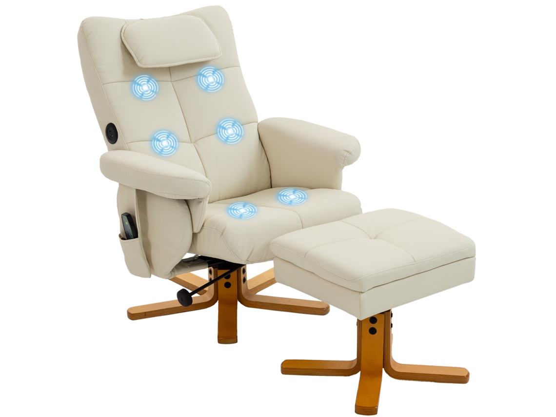 Poltrona de Massagem com Apoio para os Pés, Encosto Reclinável Até 135°, Compartimento de Armazenamento e Controle Remoto. SINI TECH STORE