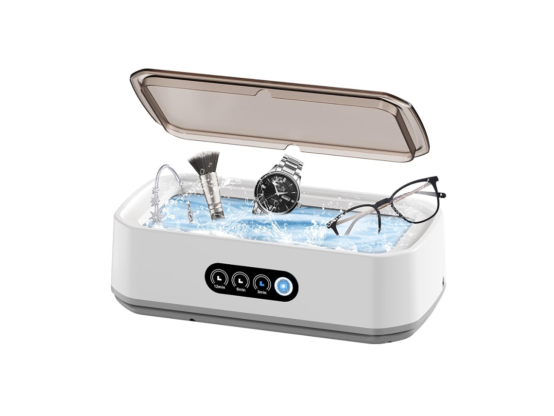 Limpador Ultrassônico De Joias: Limpador Ultrassônico De 49 Khz Para Joias, Óculos, Anéis E Pulseiras De Relógio (branco)