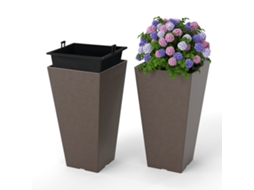 Conjunto de 2 Vasos Autoirrigáveis com Drenagem, Marrom NORTHIX
