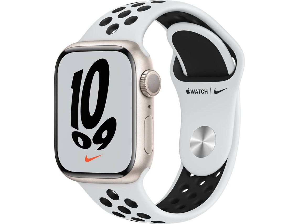 APPLE Watch Nike GPS 41 mm Luz das Estrelas com Bracelete Desportiva Nike Platina-pura/Preto