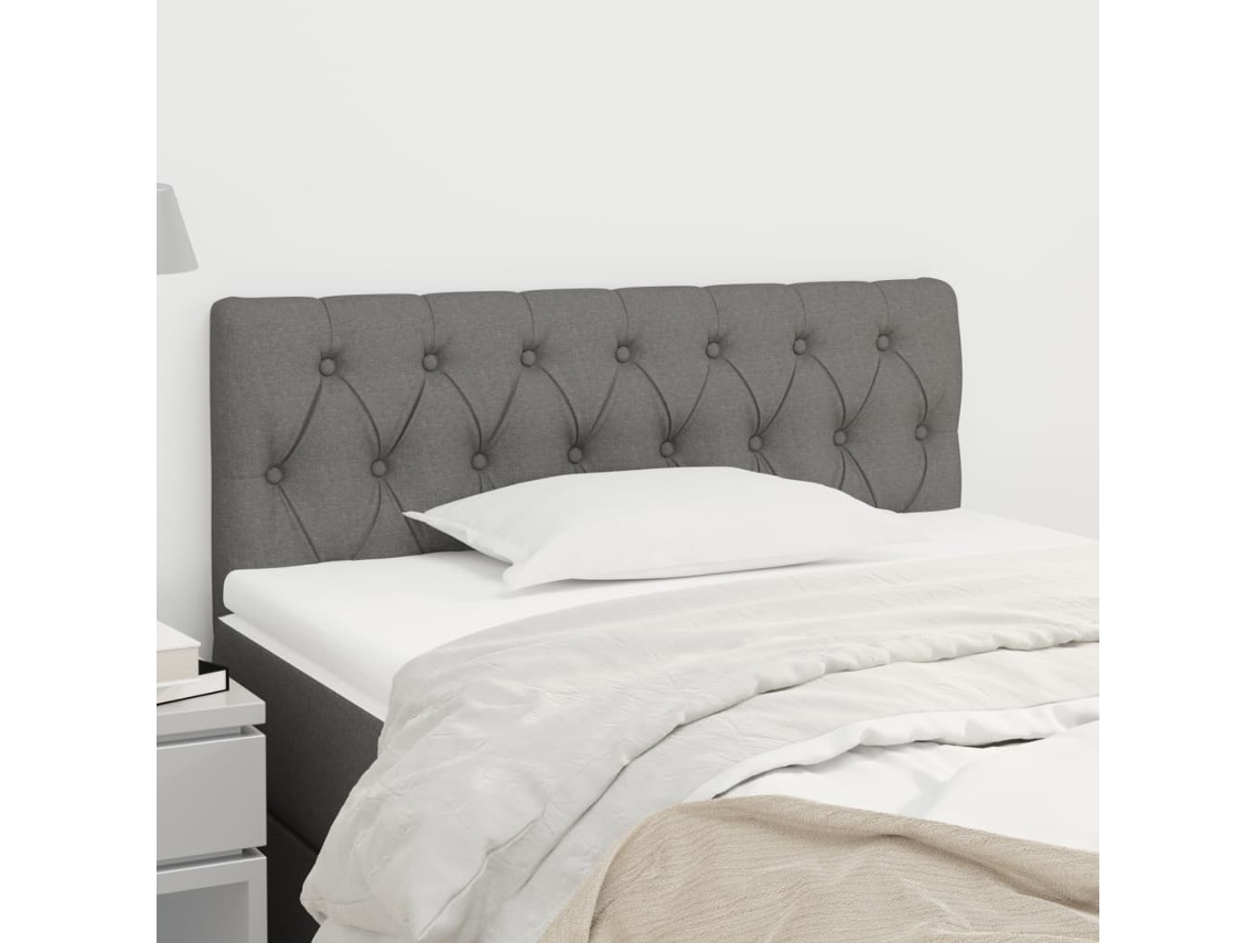 Cabecero de tela 100x7x78/88 cm Gris oscuro