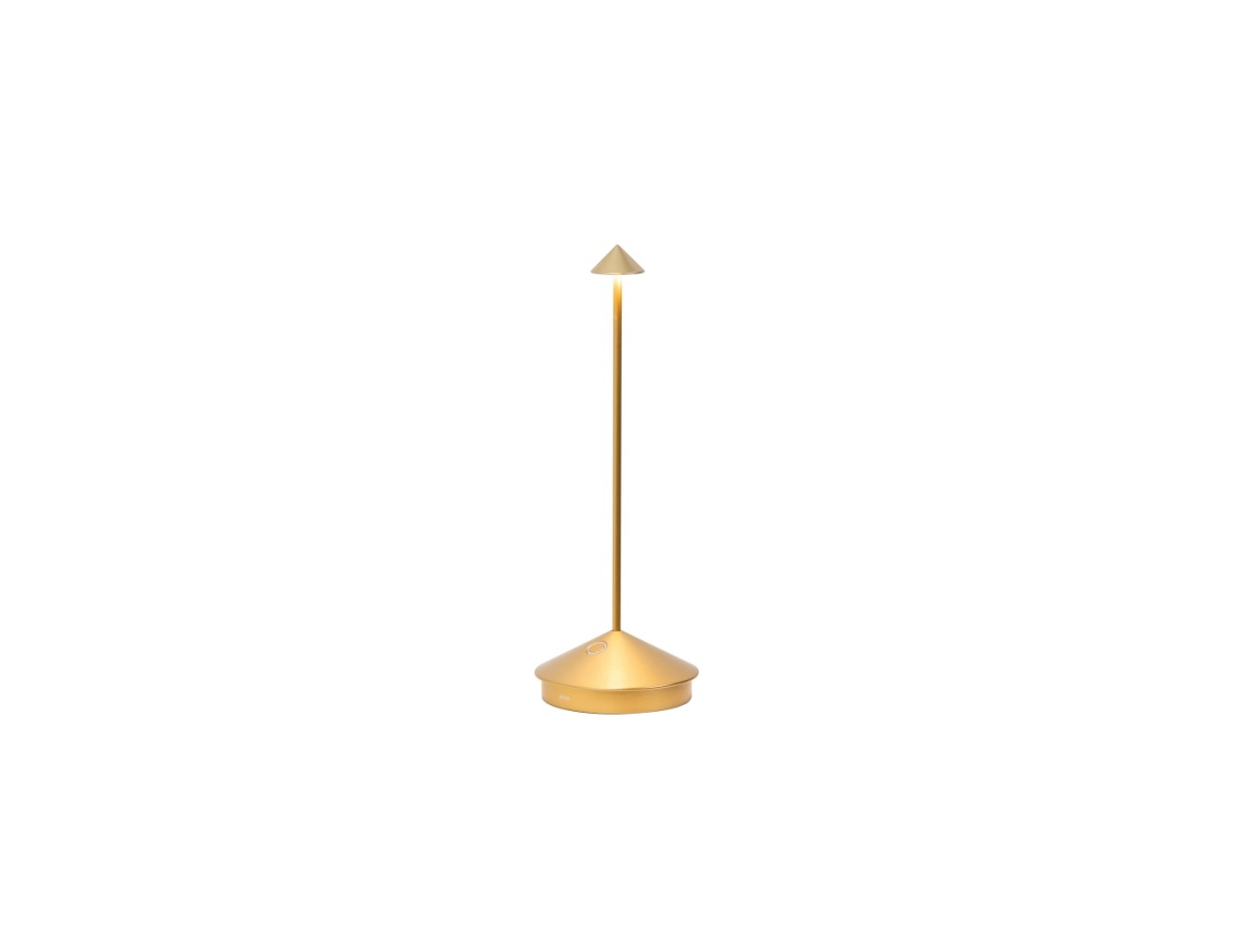 Luminária De Mesa Led Pina Pro Gold Recarregável E Regulável 2,2 W, 2200 2700 3000 K, Ip54 Zafferano