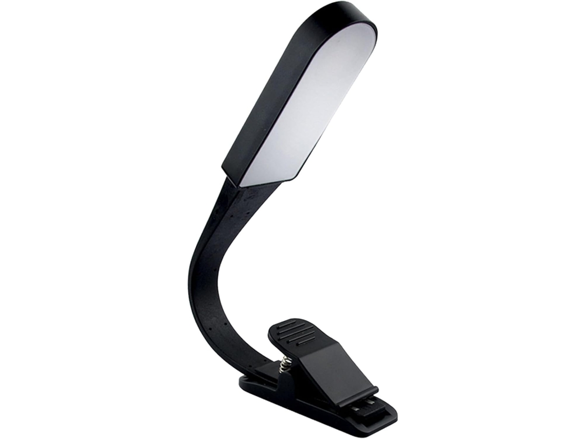 Luz De Leitura Usb Com Clipe Preto, Sensível Ao Toque E Com Intensidade Ajustável, Base Magnética Giratória Em Plástico