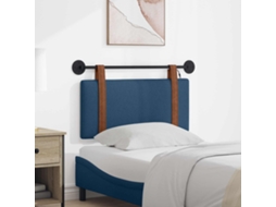 Vidaxl Cabeceira Suspensa Com Luz Led Azul Pu Antigo
