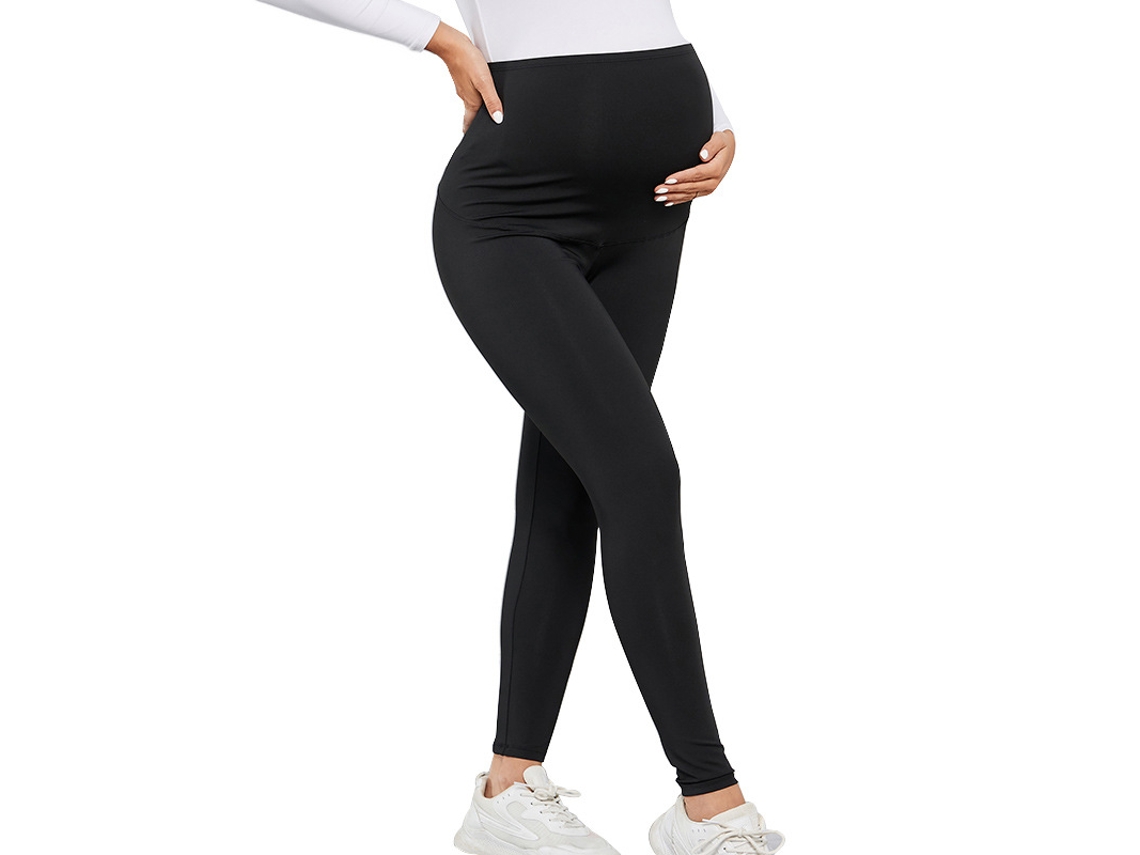 Calça de Ioga para Gestantes, Comprida, Justa, Modeladora de Bumbum, Cinza, M PANOONA
