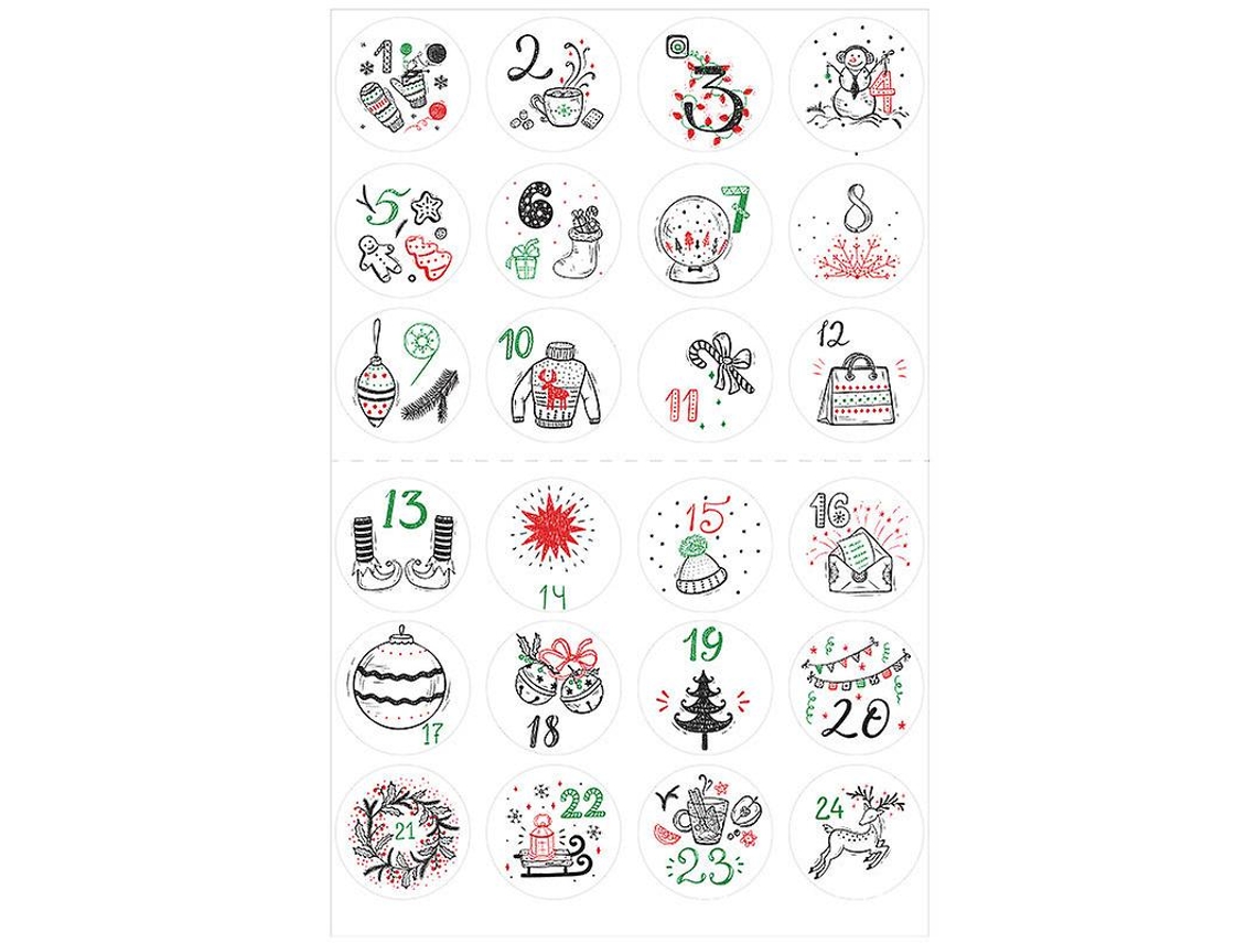 2x Presente De Natal 24 Adesivos Decorativos Digitais Coloridos Para Envelope De Presente De Natal Hengjian