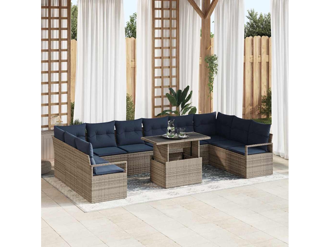 Vidaxl Conjunto De Sofá De Jardim 11 Unid. 10-número De Lugares