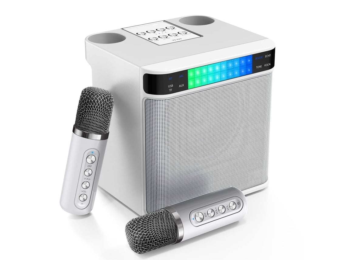Máquina De Karaokê Com 2 Microfones Sem Fio Alto Falante Portátil De Karaokê Bluetooth 2024 3000mah Para Adultos/crianças Sistema Pa Com L Lalamoli (Recondicionado Como Novo)