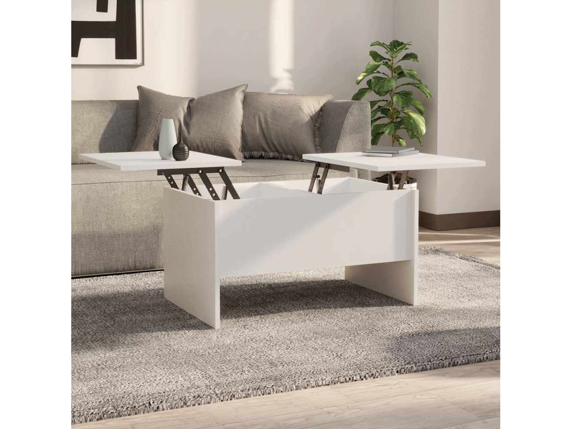 Vidaxl Mesa De Centro 80x50x42,5 Cm Madeira Processada Branco