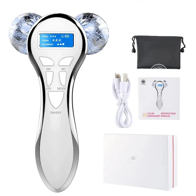 Rolo De Massagem Facial Ems, Dispositivo De Microcorrente Para Cuidados Faciais