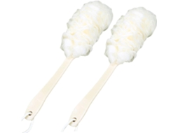 Escova Corporal Baluue Com Cabo Longo, 2 Peças, Branca, Escova Esfoliante Suave Para Costas, Banho, Massagem E Banho
