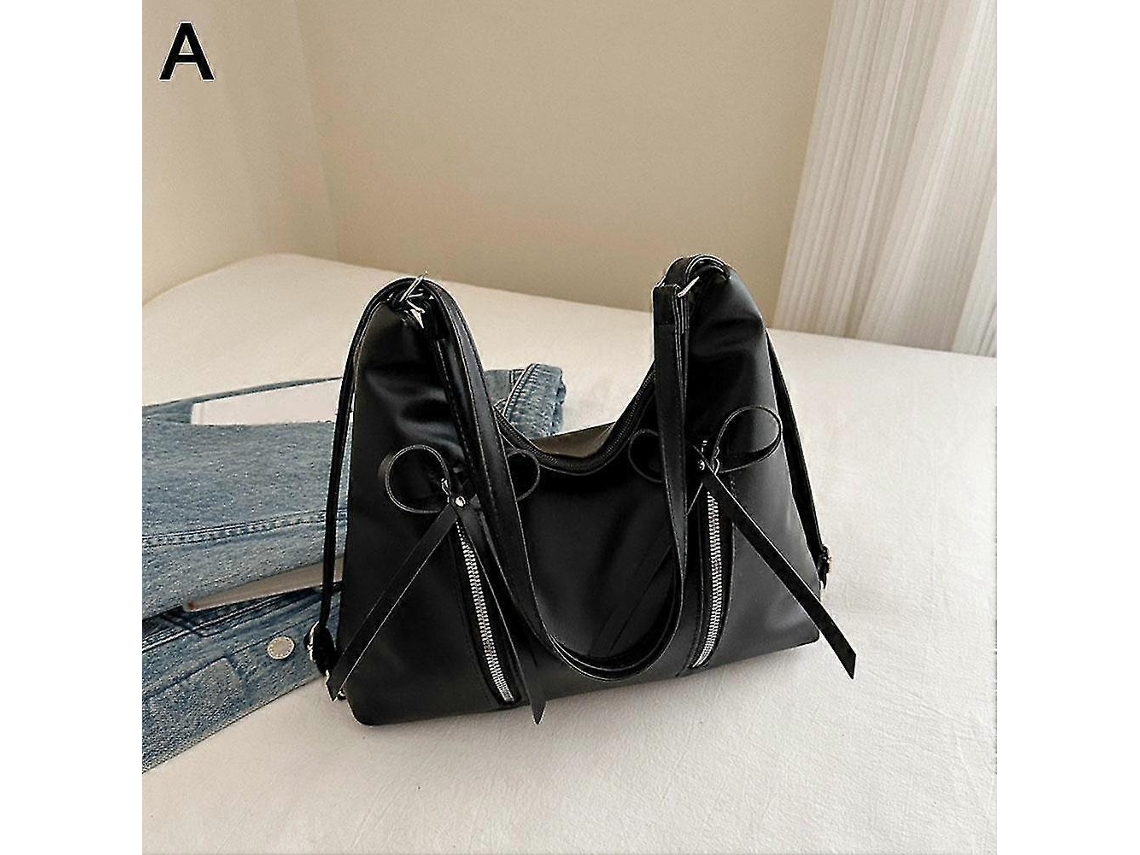 Bolsa De Ombro Feminina Com Laço, Estilo Coreano, Moda E Delicada--black